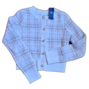 Abercrombie-fitch White and Tan Jumper